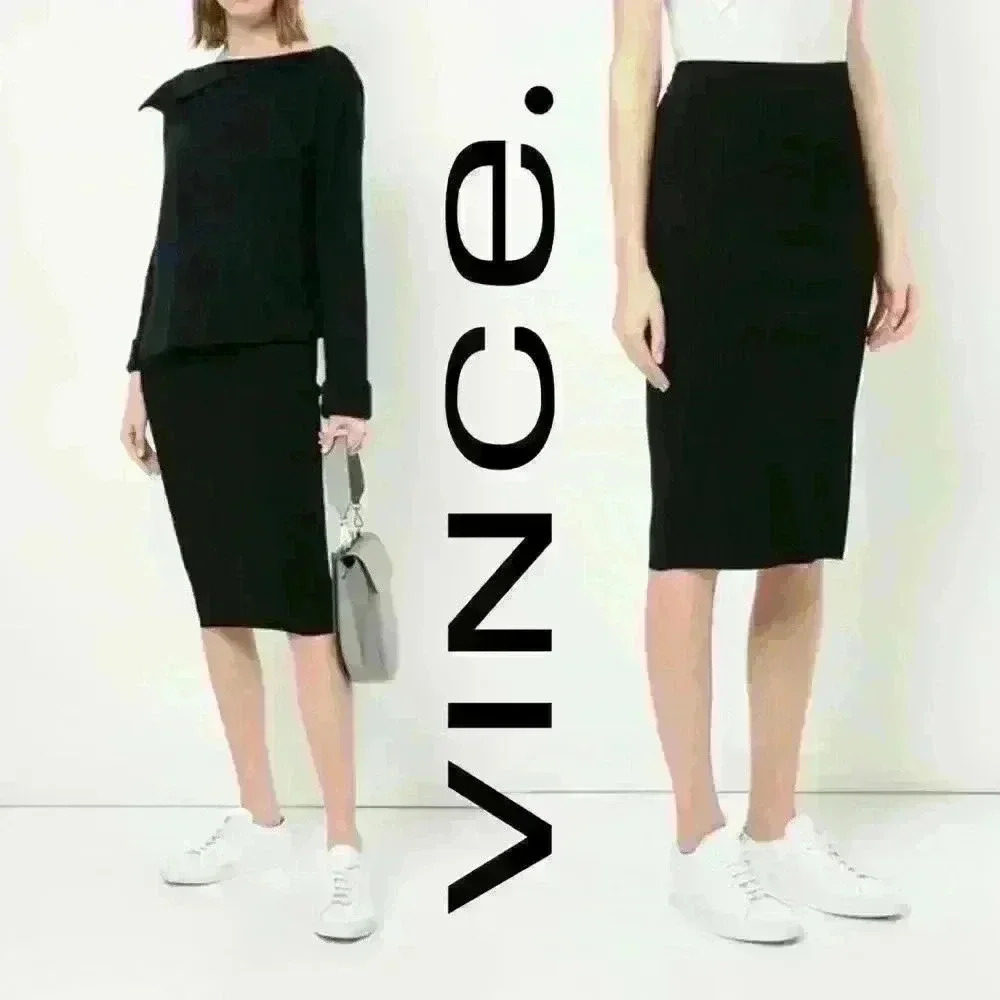 Vince Classic Black Pencil Skirt